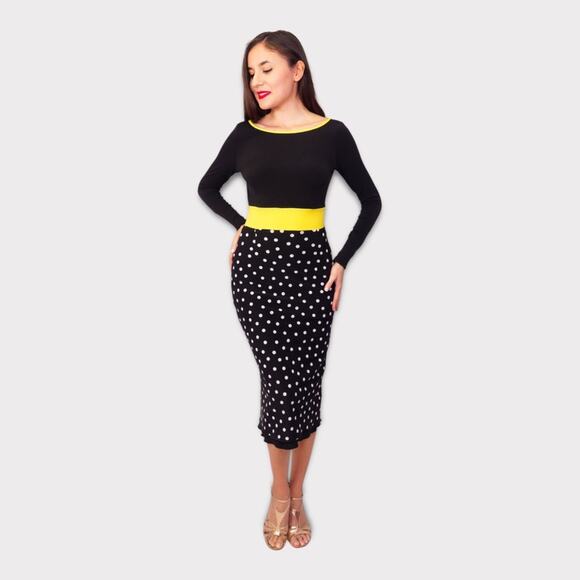 Tango White Dotted Black & Black Reversible Tango Dress /Reversable Dress Size S - Picture 4 of 13